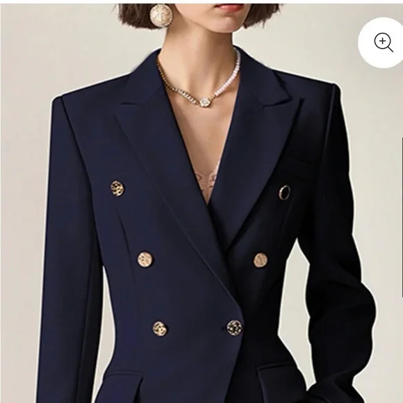 DYROSY Navy Suit with Gold Buttons - Picture 2 of 16